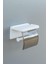 Home Yapışkanlı Kapaklı Tuvalet Kağıdı Askısı Banyo Tuvalet Kağıtlığı Aparatı Peçetelik Organizer Plastik, Beyaz 3