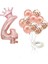 Rakam Rose Gold Folyo Balon, Kral Tacı ve Konfetili Rose Gold Balon 1