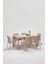 Rattan Lüx Dikdörtgen Cappucino Masa Takımı Bahçe&amp;balkon 1
