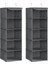 Askılı Gardırop Saklama Düzenleyici, 2'li Set Askılı Saklama Rafları, Katlanabilir Gardırop Giysi Düzenleyiciler, Metal Kancalı, Bambu Çubuklu, Keten Desenli, Gri RCH005G02 1