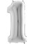 Vitrini 1 Rakamlı 16 Inç Gümüş Renk Folyo Balon 36 cm (Gümüş) 1