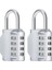 Kombinasyon Asma Kilit, 2 Paket 4 Haneli Şifreli Kilit, Hava Koşullarına Dayanıklı Metal ve Kaplamalı Çelik (Gümüş) 1