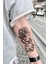 Aslan Dövmesi, Saat Figürlü Geçici Dövme, Tattoo, Erkek Geçici Dövme, Kol Dövmesi, Vücut Dövmesi, Su Transferli Modern Dövmeler 1