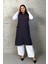 Kadın Kapitone Fermuarlı Uzun Yelek 7545 5