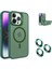 iPhone Için Kılıf Kamera Korumalı Magsafe Wireless Şarj Özellikli Lens Hediyeli Mat Şeffaf Renkli Standlı Kılıf (Yeşil, iPhone 16) 1