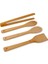 Bambu Servis ve Spatula Seti 4'lü Set, 4 Adet Bambu Servis Seti - Rustik Şıklıkla Sofranızı Tamamlayın! Ahşap Servis ve Spatula Seti 4'lü Set 3