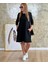 Kadın Uzun Kollu Bisiklet Yaka Cep Detay Etek Ucu Volanlı Iki Iplik Elbise 2