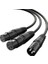 Xlr Kablo Divisor En Y, Doble Hembra Xlr A Macho Xlr Mikrofon Combiner Y Cord Balanced Mikrofon Adaptör Patch Cable (2 Hembra A 1 Macho) - 2 M 1