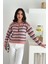Kadın Geometrik Desenli Düğmeli Triko Hırka – Canlı & Şehirli Stil 3
