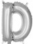 Vitrini D Harfi 16 Inç Gümüş Renk Folyo Balon 36 cm (Gümüş) 1