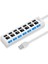 7 Portlu 2.0 USB Hub Çoklu USB Çoklayıcı Splitter Power Tuşlu Adaptör Beyaz 1