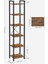 Raf, Kitaplık, Dikili Raf, DVD Rafı, 6 Seviyeli, Ofis Rafı, Açık Raflar, Ofis, Oturma Odası, Yatak Odası, Mutfak Için, 30 x 40 x 187,5 Cm, Vintage Kahverengi-Siyah LLS101B01 3