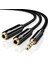 Mikrofon ve Kulaklık Ayırıcı 3.5 mm Y Kablo Siyah 1
