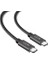 Solid 100W 5A Type C To Type C 50 cm Hızlı Şarj ve Data Kablosu Halat Örgülü Space Gray 2