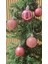 Yılbaşı Ağacı Süsü 4 cm Cici Pembe Rose Küre Top Süs Parlak Küre Süs 3