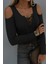 Kadın Omuzlardan Açık Uzun Kollu Bağcıklı Kaşkorse Bluz 3