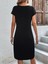 Kadın Kısa Kollu Bisiklet Yaka Viskon Iki Iplik Elbise 6