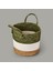 Living Green Culture Dekoratif Sepet - Krem / Yeşil - 27X28 cm 3