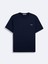 Kısa Kollu Sıgn Baskılı Sıfır Yaka Lacivert T-Shırt 1