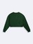 Bisiklet Yaka Baskılı Crop Yeşil Sweatshırt 3