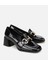 01AYH314750A100 KADIN Rugan Siyah Tokalı Kare Uçlu Topuklu Klasik Loafer 2