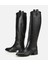 01CIH313360A100 KADIN Deri Siyah Binici Uzun Düz Çizme 4