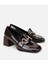 01AYH314750A480 KADIN Rugan Kahverengi Tokalı Kare Uçlu Topuklu Klasik Loafer 2