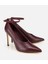 01AYH316600A788 KADIN Deri Bordo Bilekten Bağlamalı Gold Detaylı Yüksek Topuklu Stiletto 2