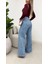 Kadın Yüksek Bel Paçaya Doğru Geniş Kesimli Kot Pantolon 7