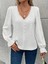 Kadın Uzun Kollu V Yakalı Önden Düğmeli Bluz 3