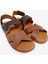 Erkek Çapraz Deri Sandalet Kahverengi Konforlu Kullanım İçin Tasarlandı 16