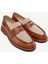 Kanvas Detaylı Deri Loafer 9