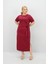 Kadın Büyük Beden Kısa Kollu Bel Bağlama Detaylı Elbise Şık ve Rahat 5303-25 2