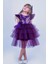 Buse & Eylül Kız Çocuk Parti Elbisesi Mor Renkli Tül Silüet Özel Günler İçin 1