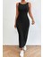 Siyah Tank Elbise Sırt Dekolteli Diz Altı Vücuda Oturan Günlük Stil 6