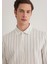 Haki Çizgili Gömlek 0211384-80692 10