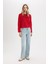 Basic Düz Bisiklet Yaka Triko Kırmızı Kazak E4682AX25SP 2