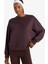 Oversize Geniş Kalıp Bisiklet Yaka Modal Sporcu Sweatshirt E8954AX25AU 1