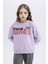 Kız Çocuk Relax Fit Bisiklet Yaka Baskılı İçi Yumuşak Tüylü Sweatshirt D1552A824WN 1