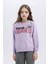 Kız Çocuk Relax Fit Bisiklet Yaka Baskılı İçi Yumuşak Tüylü Sweatshirt D1552A824WN 3