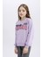 Kız Çocuk Relax Fit Bisiklet Yaka Baskılı İçi Yumuşak Tüylü Sweatshirt D1552A824WN 4