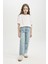 Kız Çocuk Straight Fit Yırtık Detaylı Düz Paça Cepli Jean Pantolon D3370A824WN 1