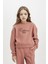 Kız Çocuk Bisiklet Yaka Baskılı Selanik Kumaş Sweatshirt D4295A824WN 1