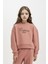 Kız Çocuk Bisiklet Yaka Baskılı Selanik Kumaş Sweatshirt D4295A824WN 5
