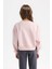 Kız Çocuk Relax Fit Bisiklet Yaka Baskılı Sweatshirt D5454A824WN 6
