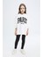 Kız Çocuk 2'li Takım Baskılı Sweatshirt Uzun Tayt D6453A8NS 1