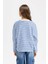 Kız Çocuk Relax Fit Bisiklet Yaka Çizgili Sweatshirt 5