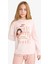 Kız Çocuk Pijama Takımı Baskılı Uzun Kollu Üst Çizgili Uzun Alt F6233A825WN 2