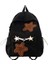 Y2K Girls Star Desen Dizüstü Dizüstü Backpack Teen Öğrenci Büyük Kapasite Okulu Kitap Çantası Storduroy Rucksack Çift Kayış Omuz Çantası Renk: Siyah Kamış (Yurt Dışından) 1