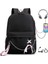 Üniversite Öğrencileri Için Okul Sırt Çantası Moda Trend Seyahat Sırt Çantası USB Şarj Dizüstü Bilgisayar Çantası Siyah Okul Çantaları Teenagercolor Için: 817-BK (Yurt Dışından) 1